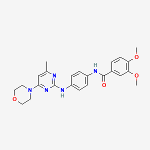 3,4-dimethoxy-N-(4-((4-methyl-6-morpholinopyrimidin-2-yl)amino)phenyl)benzamide