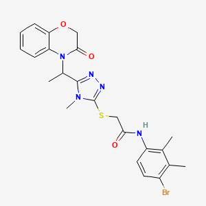 molecular formula C23H24BrN5O3S B11246394 N-(4-bromo-2,3-dimethylphenyl)-2-({4-methyl-5-[1-(3-oxo-2,3-dihydro-4H-1,4-benzoxazin-4-yl)ethyl]-4H-1,2,4-triazol-3-yl}sulfanyl)acetamide 