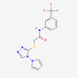 molecular formula C15H12F3N5OS B11246416 2-{[4-(1H-pyrrol-1-yl)-4H-1,2,4-triazol-3-yl]sulfanyl}-N-[3-(trifluoromethyl)phenyl]acetamide 