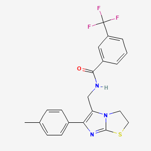 N-((6-(p-tolyl)-2,3-dihydroimidazo[2,1-b]thiazol-5-yl)methyl)-3-(trifluoromethyl)benzamide