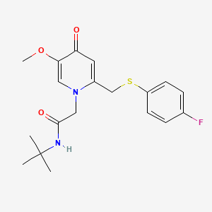 N-(tert-butyl)-2-(2-(((4-fluorophenyl)thio)methyl)-5-methoxy-4-oxopyridin-1(4H)-yl)acetamide