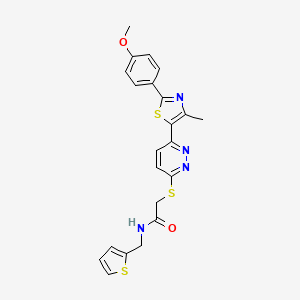 2-((6-(2-(4-methoxyphenyl)-4-methylthiazol-5-yl)pyridazin-3-yl)thio)-N-(thiophen-2-ylmethyl)acetamide