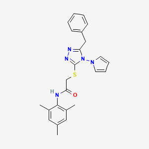 2-{[5-benzyl-4-(1H-pyrrol-1-yl)-4H-1,2,4-triazol-3-yl]sulfanyl}-N-(2,4,6-trimethylphenyl)acetamide