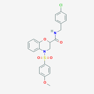 N-(4-chlorobenzyl)-4-[(4-methoxyphenyl)sulfonyl]-3,4-dihydro-2H-1,4-benzoxazine-2-carboxamide