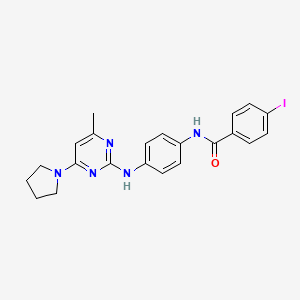 4-Iodo-N-(4-{[4-methyl-6-(pyrrolidin-1-YL)pyrimidin-2-YL]amino}phenyl)benzamide