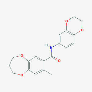 molecular formula C19H19NO5 B11246483 N-(2,3-dihydro-1,4-benzodioxin-6-yl)-8-methyl-3,4-dihydro-2H-1,5-benzodioxepine-7-carboxamide 