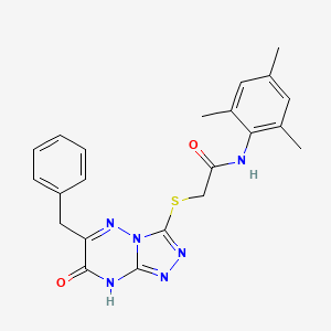 2-[(6-benzyl-7-oxo-7,8-dihydro[1,2,4]triazolo[4,3-b][1,2,4]triazin-3-yl)sulfanyl]-N-(2,4,6-trimethylphenyl)acetamide