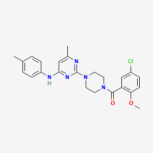 molecular formula C24H26ClN5O2 B11246489 2-[4-(5-chloro-2-methoxybenzoyl)piperazin-1-yl]-6-methyl-N-(4-methylphenyl)pyrimidin-4-amine 