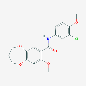 N-(3-chloro-4-methoxyphenyl)-8-methoxy-3,4-dihydro-2H-1,5-benzodioxepine-7-carboxamide