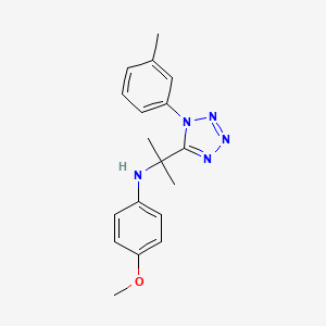 4-methoxy-N-{2-[1-(3-methylphenyl)-1H-tetrazol-5-yl]propan-2-yl}aniline