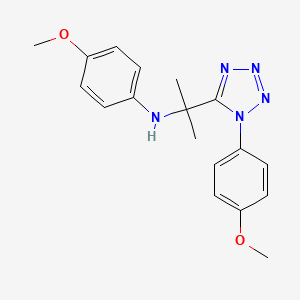 4-methoxy-N-{2-[1-(4-methoxyphenyl)-1H-tetrazol-5-yl]propan-2-yl}aniline