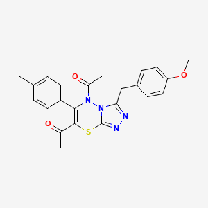 1,1'-[3-(4-methoxybenzyl)-6-(4-methylphenyl)-5H-[1,2,4]triazolo[3,4-b][1,3,4]thiadiazine-5,7-diyl]diethanone