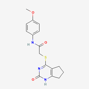 N-(4-Methoxyphenyl)-2-({2-oxo-1H,2H,5H,6H,7H-cyclopenta[D]pyrimidin-4-YL}sulfanyl)acetamide