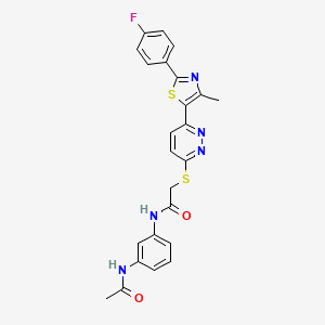 N-(3-acetamidophenyl)-2-((6-(2-(4-fluorophenyl)-4-methylthiazol-5-yl)pyridazin-3-yl)thio)acetamide