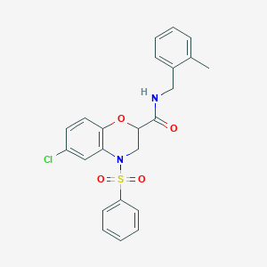 6-chloro-N-(2-methylbenzyl)-4-(phenylsulfonyl)-3,4-dihydro-2H-1,4-benzoxazine-2-carboxamide