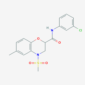 N-(3-chlorophenyl)-6-methyl-4-(methylsulfonyl)-3,4-dihydro-2H-1,4-benzoxazine-2-carboxamide