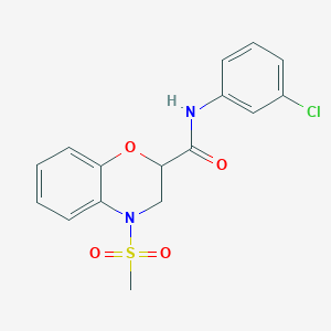 N-(3-chlorophenyl)-4-(methylsulfonyl)-3,4-dihydro-2H-1,4-benzoxazine-2-carboxamide