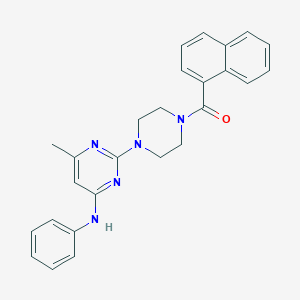 molecular formula C26H25N5O B11246578 6-Methyl-2-[4-(naphthalene-1-carbonyl)piperazin-1-YL]-N-phenylpyrimidin-4-amine 