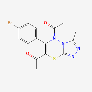 1,1'-[6-(4-bromophenyl)-3-methyl-5H-[1,2,4]triazolo[3,4-b][1,3,4]thiadiazine-5,7-diyl]diethanone