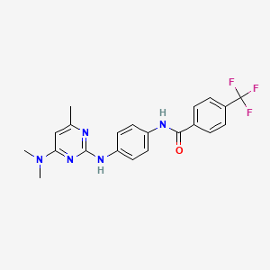 molecular formula C21H20F3N5O B11246610 N-(4-{[4-(dimethylamino)-6-methylpyrimidin-2-yl]amino}phenyl)-4-(trifluoromethyl)benzamide 