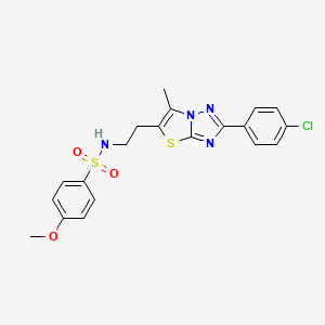 N-(2-(2-(4-chlorophenyl)-6-methylthiazolo[3,2-b][1,2,4]triazol-5-yl)ethyl)-4-methoxybenzenesulfonamide