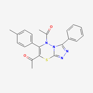 1-[7-Acetyl-6-(4-methylphenyl)-3-phenyl-5H-[1,2,4]triazolo[3,4-B][1,3,4]thiadiazin-5-YL]ethan-1-one