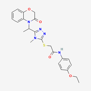 N-(4-ethoxyphenyl)-2-({4-methyl-5-[1-(3-oxo-2,3-dihydro-4H-1,4-benzoxazin-4-yl)ethyl]-4H-1,2,4-triazol-3-yl}sulfanyl)acetamide