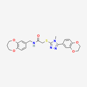 N-(3,4-dihydro-2H-1,5-benzodioxepin-7-ylmethyl)-2-{[5-(2,3-dihydro-1,4-benzodioxin-6-yl)-4-methyl-4H-1,2,4-triazol-3-yl]sulfanyl}acetamide