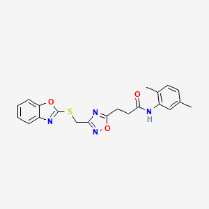 3-{3-[(1,3-benzoxazol-2-ylsulfanyl)methyl]-1,2,4-oxadiazol-5-yl}-N-(2,5-dimethylphenyl)propanamide