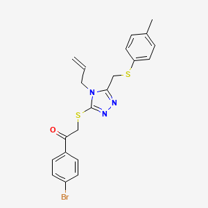 2-[(4-allyl-5-{[(4-methylphenyl)sulfanyl]methyl}-4H-1,2,4-triazol-3-yl)sulfanyl]-1-(4-bromophenyl)ethanone