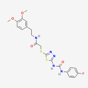 N-(3,4-dimethoxyphenethyl)-2-((5-(3-(4-fluorophenyl)ureido)-1,3,4-thiadiazol-2-yl)thio)acetamide