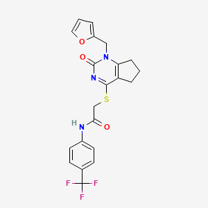 2-((1-(furan-2-ylmethyl)-2-oxo-2,5,6,7-tetrahydro-1H-cyclopenta[d]pyrimidin-4-yl)thio)-N-(4-(trifluoromethyl)phenyl)acetamide