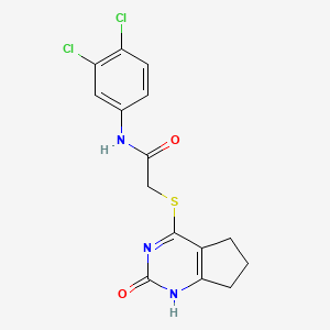 N-(3,4-Dichlorophenyl)-2-({2-oxo-1H,2H,5H,6H,7H-cyclopenta[D]pyrimidin-4-YL}sulfanyl)acetamide