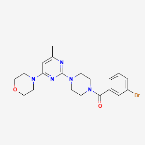 molecular formula C20H24BrN5O2 B11246742 (3-Bromophenyl)(4-(4-methyl-6-morpholinopyrimidin-2-yl)piperazin-1-yl)methanone 