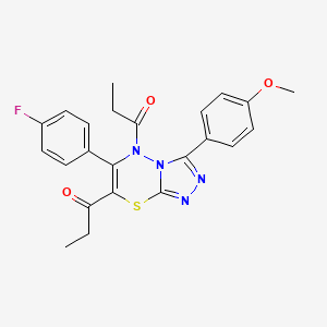 1,1'-[6-(4-fluorophenyl)-3-(4-methoxyphenyl)-5H-[1,2,4]triazolo[3,4-b][1,3,4]thiadiazine-5,7-diyl]dipropan-1-one