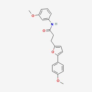 molecular formula C21H21NO4 B11246775 N-(3-methoxyphenyl)-3-[5-(4-methoxyphenyl)furan-2-yl]propanamide 