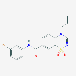 molecular formula C17H16BrN3O3S B11246794 N-(3-bromophenyl)-4-propyl-4H-1,2,4-benzothiadiazine-7-carboxamide 1,1-dioxide 