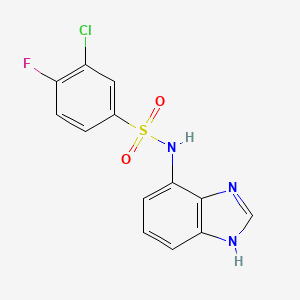 molecular formula C13H9ClFN3O2S B11246804 N-(1H-benzimidazol-7-yl)-3-chloro-4-fluorobenzenesulfonamide 