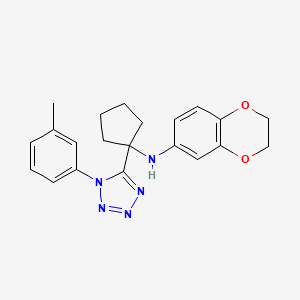 N-{1-[1-(3-methylphenyl)-1H-tetrazol-5-yl]cyclopentyl}-2,3-dihydro-1,4-benzodioxin-6-amine