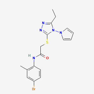 molecular formula C17H18BrN5OS B11246846 N-(4-bromo-2-methylphenyl)-2-{[5-ethyl-4-(1H-pyrrol-1-yl)-4H-1,2,4-triazol-3-yl]sulfanyl}acetamide 