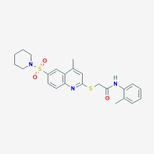 2-{[4-Methyl-6-(piperidine-1-sulfonyl)quinolin-2-YL]sulfanyl}-N-(2-methylphenyl)acetamide