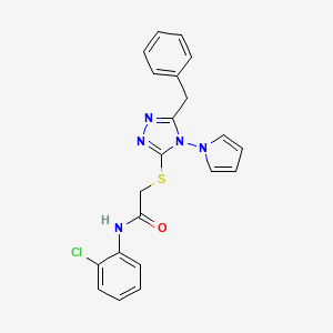 molecular formula C21H18ClN5OS B11246868 2-{[5-benzyl-4-(1H-pyrrol-1-yl)-4H-1,2,4-triazol-3-yl]sulfanyl}-N-(2-chlorophenyl)acetamide 