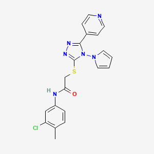 molecular formula C20H17ClN6OS B11246875 N-(3-chloro-4-methylphenyl)-2-{[5-(pyridin-4-yl)-4-(1H-pyrrol-1-yl)-4H-1,2,4-triazol-3-yl]sulfanyl}acetamide 