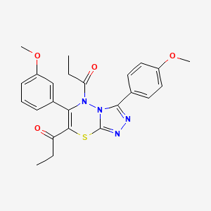 1,1'-[6-(3-methoxyphenyl)-3-(4-methoxyphenyl)-5H-[1,2,4]triazolo[3,4-b][1,3,4]thiadiazine-5,7-diyl]dipropan-1-one