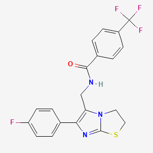 N-((6-(4-fluorophenyl)-2,3-dihydroimidazo[2,1-b]thiazol-5-yl)methyl)-4-(trifluoromethyl)benzamide