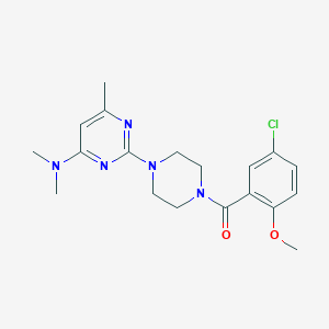 molecular formula C19H24ClN5O2 B11246917 2-[4-(5-chloro-2-methoxybenzoyl)piperazin-1-yl]-N,N,6-trimethylpyrimidin-4-amine 