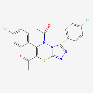 1,1'-[3,6-bis(4-chlorophenyl)-5H-[1,2,4]triazolo[3,4-b][1,3,4]thiadiazine-5,7-diyl]diethanone