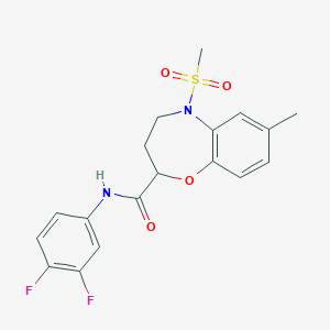 N-(3,4-difluorophenyl)-7-methyl-5-(methylsulfonyl)-2,3,4,5-tetrahydro-1,5-benzoxazepine-2-carboxamide