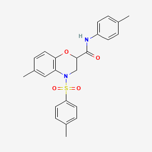 molecular formula C24H24N2O4S B11246937 6-methyl-N-(4-methylphenyl)-4-[(4-methylphenyl)sulfonyl]-3,4-dihydro-2H-1,4-benzoxazine-2-carboxamide 