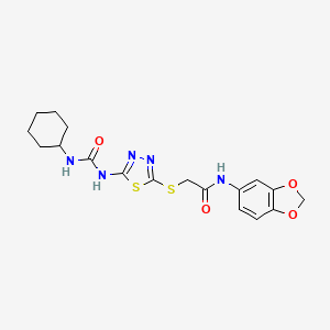 N-(2H-1,3-Benzodioxol-5-YL)-2-({5-[(cyclohexylcarbamoyl)amino]-1,3,4-thiadiazol-2-YL}sulfanyl)acetamide